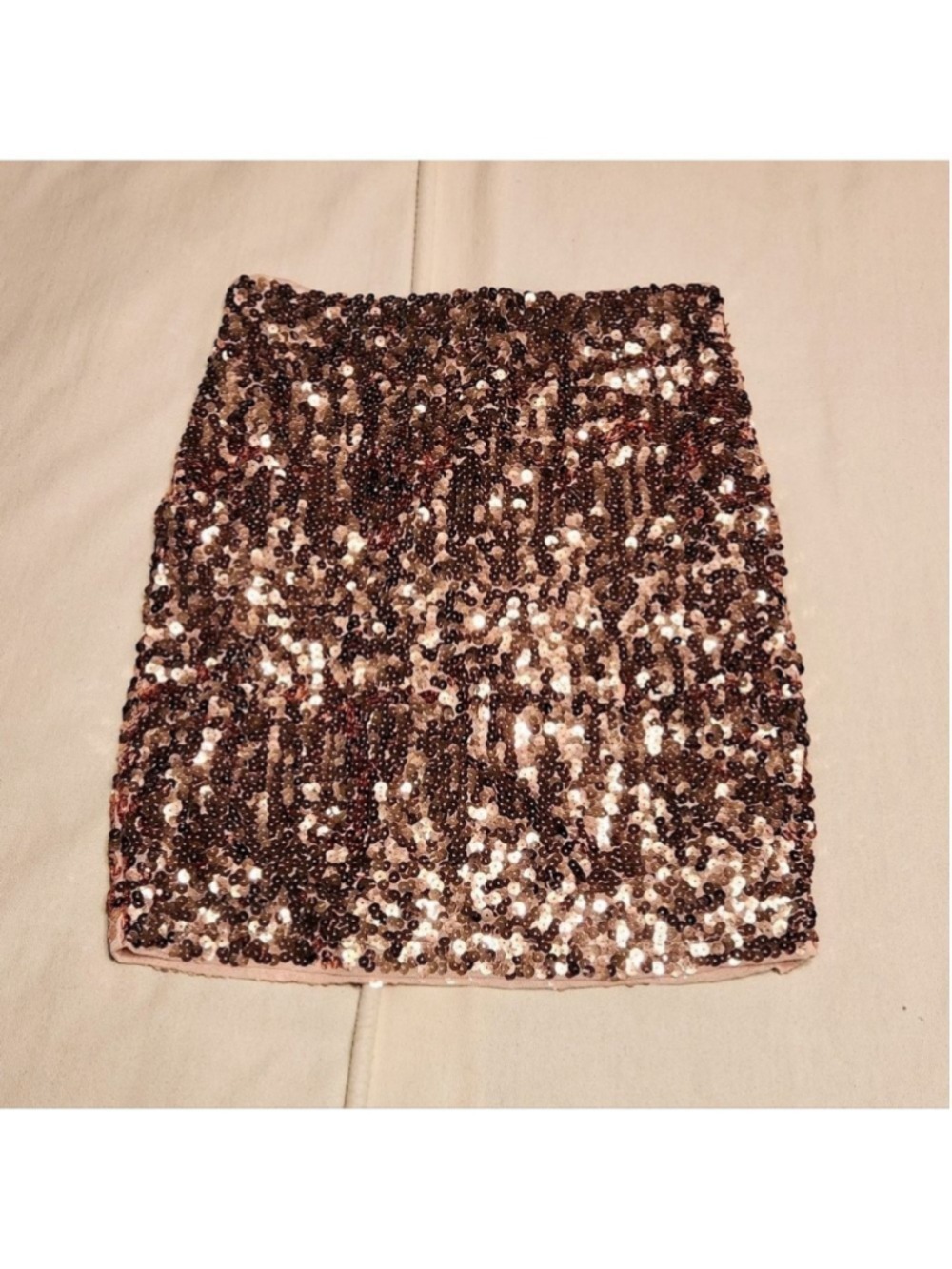 Manebi Rose Gold Sequin Mini Skirt Small - Picture 5 of 9